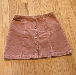 Mauve Corduroy Button Down skirt